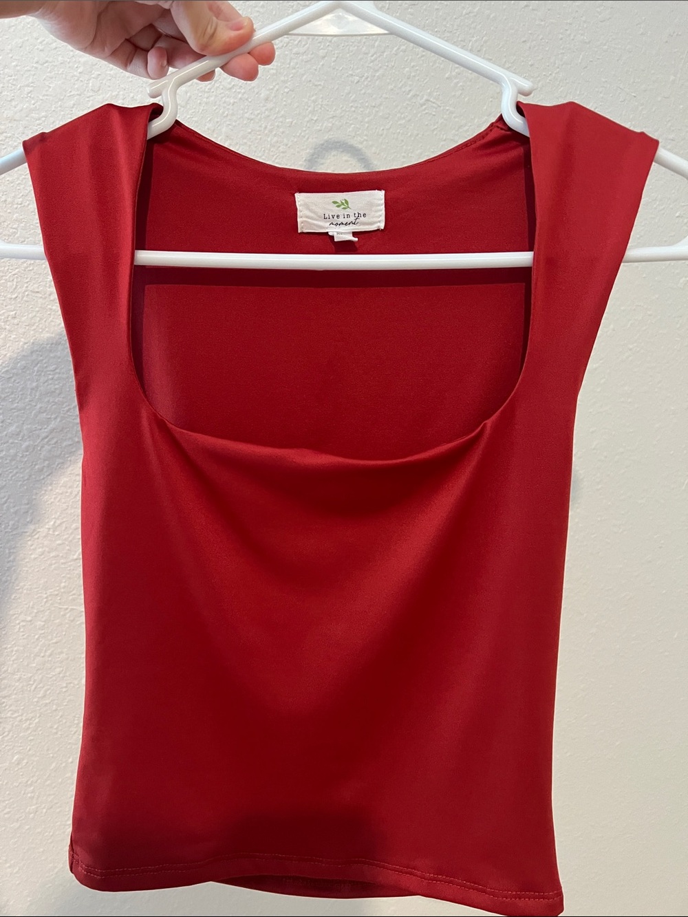Red Sleeveless Blouse
